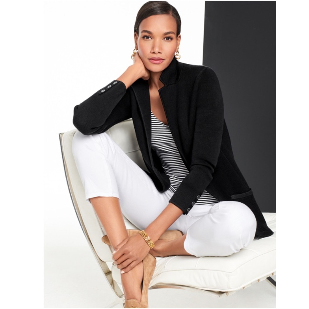 TALBOTS | Notched Collar Sweater Blazer